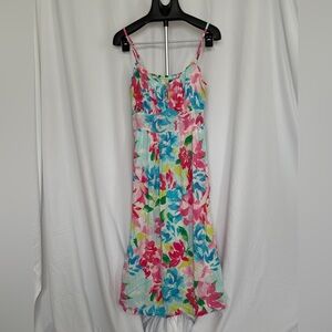 Old Navy Pink and Blue Sleeveless Maxi Sundress
